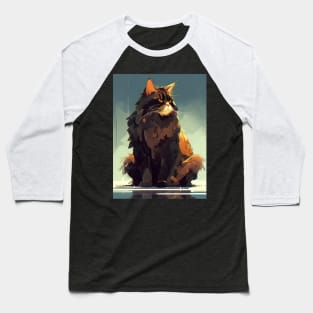 Majestic Beutiful Cat Modern Art Baseball T-Shirt